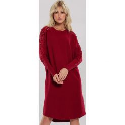 Bordowa Sukienka Estelle. Czerwone sukienki damskie other, s, bez wzorów, bez kołnierzyka, bez rękawów, mini. Za 99,99 zł.