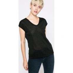 Only - Top. Czarne bluzki damskie ONLY, s, bez wzorów, z poliesteru, z okrągłym kołnierzem. W wyprzedaży za 37,90 zł.