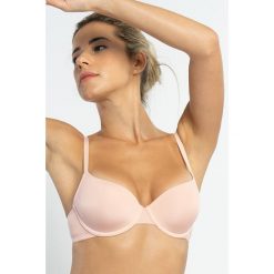 Biustonosz usztywniany Michelle Pink. Różowe biustonosze Dorina, z haftami. Za 70,99 zł.