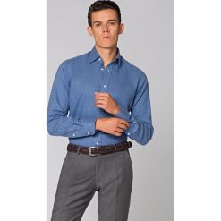 Koszula Niebieska Colina. Niebieskie koszule męskie LANCERTO, na zimę, m, bez wzorów, z bawełny, eleganckie, bez kołnierzyka, bez rękawów. Za 299,90 zł.
