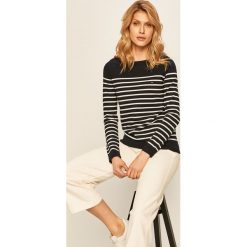 Tommy Hilfiger - Sweter. Niebieskie swetry damskie TOMMY HILFIGER, s, bez wzorów, z bawełny, bez rękawów, bez kaptura. Za 449,90 zł.