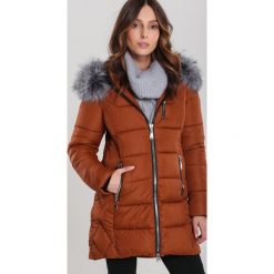 Brązowa Kurtka Allegheny. Pomarańczowe kurtki damskie Renee, na zimę, s, bez wzorów, z futra, długie, bez kaptura, wspinaczkowe. Za 239,99 zł.
