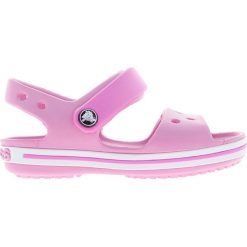Crocs - Sandały dziecięce Crocband. Niebieskie sandały dziewczęce Crocs, z materiału, z okrągłym noskiem, bez zapięcia. Za 129,90 zł.