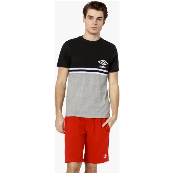 Umbro Koszulka Ss Block Stripe , szary, rozmiar S. Szare koszulki męskie Umbro, s, w paski, z bawełny, z klasycznym kołnierzykiem, z krótkim rękawem, krótkie. W wyprzedaży za 59,99 zł.