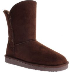 Buty zimowe damskie: Zimowe botki „Ocean” w kolorze ciemnobrązowym