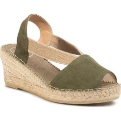 Espadryle TONI PONS - Teide-A Caqui. Zielone espadryle damskie Toni Pons, bez wzorów, ze skóry, bez obcasa, na obcasie. Za 229,00 zł.