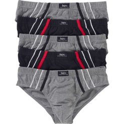 Slipy "maxi" (5 par) bonprix szary melanż - czarny. Szare slipy męskie bonprix, xl, w paski. Za 49,95 zł.