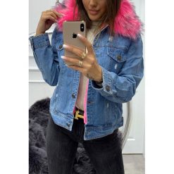 Kurtka damska MOLIKA FUCHSIA. Niebieskie kurtki damskie Kurtka damska MOLIKA FUCHSIA, s, bez wzorów, z jeansu, bez kaptura. W wyprzedaży za 139,00 zł.