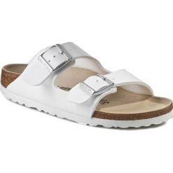 Klapki BIRKENSTOCK - Arizona 051733 Biały. Białe klapki damskie Birkenstock, bez wzorów, ze skóry ekologicznej, bez obcasa. W wyprzedaży za 189,00 zł.