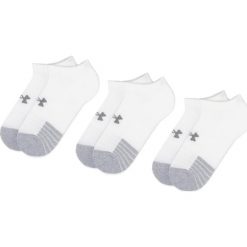 Zestaw 3 par niskich skarpet unisex Under Armour Heatgear No Show Sock 1346755-100. Białe skarpetki damskie Under Armour, bez wzorów. Za 49,00 zł.