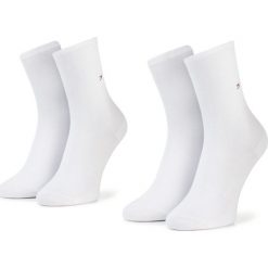 Zestaw 2 par wysokich skarpet damskich TOMMY HILFIGER - 371221 White 300. Białe skarpetki damskie TOMMY HILFIGER, bez wzorów, z elastanu. Za 49,99 zł.