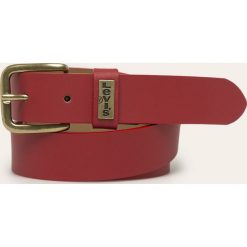 Levi's - Pasek skórzany. Czerwone paski damskie Levi's®, w paski, ze skóry. Za 169,90 zł.
