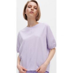 T-shirt o pudełkowym fasonie - Fioletowy. Fioletowe t-shirty damskie Reserved, s, bez wzorów, bez kołnierzyka. Za 49,99 zł.