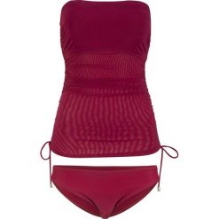 Tankini (2 części) bonprix bordowy. Czerwone stroje kąpielowe damskie marki bonprix, bez wzorów. Za 129,99 zł.
