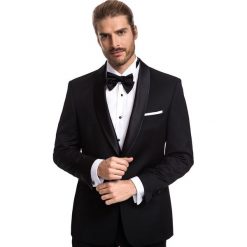 Marynarka ROBERTO GGCS900431. Czarne marynarki męskie Giacomo Conti, m, bez wzorów, z poliesteru, eleganckie. Za 1099,00 zł.