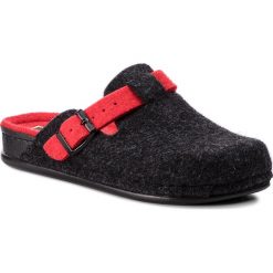 Kapcie MANITU - 320537 Anthrazit 9. Niebieskie klapki damskie marki Manitu, bez wzorów, z wełny, bez obcasa. Za 129,00 zł.