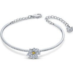 Swarovski - Bransoletka Eternal flower. Szare bransoletki damskie Swarovski, z materiału, z kryształem, metalowe. Za 429,90 zł.