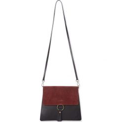 Torebki klasyczne damskie: Skórzana torebka w kolorze czarno-bordowym – 24 x 7 x 24 cm