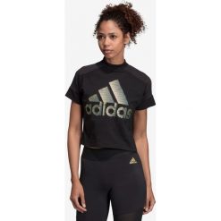 Adidas Performance ID Glam Koszulka Czarny. Czarne topy damskie adidas Performance, s, z nadrukiem, z bawełny, bez kołnierzyka. Za 128,95 zł.