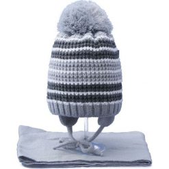 Czapka dziecięca z szalikiem CZ+S 020C szara r. 46-48. Szare czapeczki niemowlęce Proman. Za 45,25 zł.