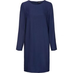 Sukienka, długi rękaw bonprix ciemnoniebieski. Niebieskie sukienki damskie bonprix, na co dzień, bez wzorów, klasyczne, z klasycznym kołnierzykiem, z długim rękawem, długie, maxi, proste. Za 99,99 zł.
