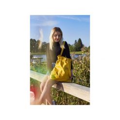 2W1 TOREBKA POUCH/PLECAK WOREK MUSZTARDOWY. Żółte torebki worki damskie Maryhol, z haftami. Za 120,00 zł.
