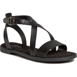Sandały CLARKS - Bay Rosie 261493554 Black Leather. Czarne klapki damskie Clarks, bez wzorów, ze skóry, bez obcasa, na obcasie. Za 339,00 zł.