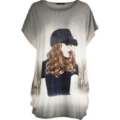 T-shirty damskie: Beżowy T-shirt It’s Only Emotion
