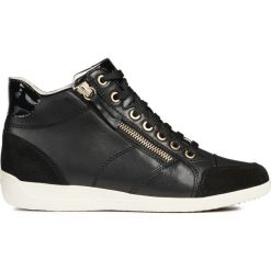 Geox Myria Tenisówki Czarny. Czarne trampki i tenisówki damskie Geox, bez wzorów, ze skóry, na sznurówki. Za 511,95 zł.
