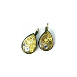 KOLCZYKI - ŁEZKI (BRONZE) IV. Pomarańczowe kolczyki damskie Drobiny czasu, z brązu. Za 129,00 zł.