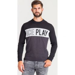 SWETER Ice Play. Czarne swetry męskie Ice Play, m, bez wzorów, z wełny, z okrągłym kołnierzem, bez kaptura. Za 399,50 zł.