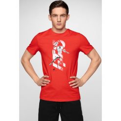 T-shirt męski TSM233 - czerwony. Czerwone koszulki męskie 4f, m, bez wzorów, bez kołnierzyka. Za 59,99 zł.