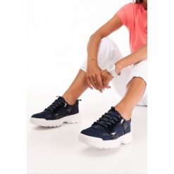 Granatowe Sneakersy Adrarea. Niebieskie sneakersy damskie Born2be. Za 129,99 zł.