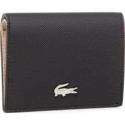 Mały Portfel Damski LACOSTE - Double Purse With Coin NF3252AA Noir Krema A91. Czarne portfele damskie Lacoste, bez wzorów, ze skóry ekologicznej. Za 399,00 zł.