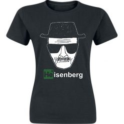 Breaking Bad Heisenberg Koszulka damska czarny. Czarne bluzki z odkrytymi ramionami Breaking Bad, s, z nadrukiem, z okrągłym kołnierzem. Za 74,90 zł.