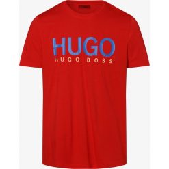 HUGO - T-shirt męski – Dolive202, czerwony. Czerwone t-shirty męskie HUGO, s, z nadrukiem, z kontrastowym kołnierzykiem. Za 179,95 zł.