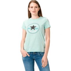 Converse Chuck Taylor Patch Koszulka Zielony. Zielone koszulki damskie Converse, xs, z nadrukiem, z bawełny, bez kołnierzyka, z krótkim rękawem. Za 102,95 zł.