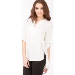 Lniana bluzka oversize. Bluzki damskie Monnari, bez wzorów, z bawełny, bez kołnierzyka, bez rękawów. Za 79,60 zł.