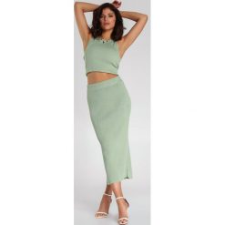 Miętowa Spódnica Ponce. Zielone spódniczki damskie Renee, s, bez wzorów, z dzianiny, eleganckie, midi, ołówkowe. Za 99,99 zł.