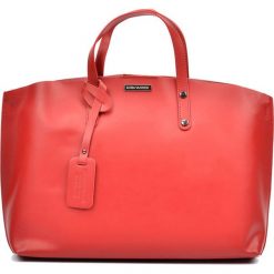 Shopper bag damskie: Skórzana torebka w kolorze czerwonym – (S)30 x (W)39 x (G)11 cm