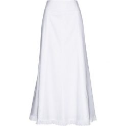 Spódnica lniana bonprix biały. Białe spódniczki damskie bonprix, w paski, z koronki. Za 189,99 zł.