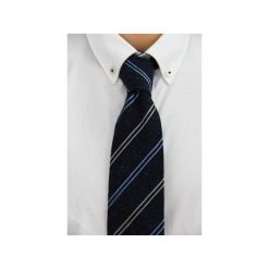 Krawat jedwabny Regular #30. Niebieskie krawaty męskie marki The bow bow ties, bez wzorów, z jedwabiu. Za 99,00 zł.