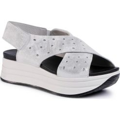 Sandały IGI&CO - 5175711 Bian. Szare klapki damskie IGI&CO, bez wzorów, ze skóry, bez obcasa, na koturnie. W wyprzedaży za 239,00 zł.