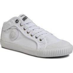 Trampki PEPE JEANS - Industry Classic PMS30628 White 800. Białe półbuty męskie Pepe Jeans, bez wzorów, z jeansu, eleganckie, bez zapięcia. W wyprzedaży za 239,00 zł.