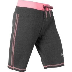 Bermudy dresowe bonprix antracytowy - jasnoróżowy neonowy melanż. Szare szorty damskie bonprix, w paski, z dresówki. Za 59,99 zł.
