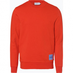 Calvin Klein - Męska bluza nierozpinana, pomarańczowy. Pomarańczowe bluzy męskie marki Calvin Klein, xl, z aplikacjami, z bawełny, bez kołnierzyka, bez rękawów, bez kaptura. Za 379,95 zł.