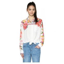 Desigual Koszula Damska Laurene Xs Biały. Białe koszule damskie Desigual, xs, bez wzorów, z materiału, bez kołnierzyka, bez rękawów. W wyprzedaży za 221,00 zł.