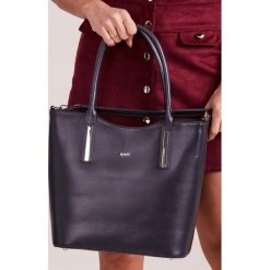 Włoska skórzana torebka shopper bag granatowa Rovicky TWR-50 - granatowy. Niebieskie torby damskie na zakupy ROVICKY, w paski, ze skóry, klasyczne, na ramię, bez dodatków. Za 299,99 zł.