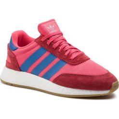 Buty adidas - I-5923 W CG6032 Shored/Trublu/Gum3. Czerwone buty sportowe damskie Adidas, bez wzorów, ze skóry, sportowe. W wyprzedaży za 339,00 zł.