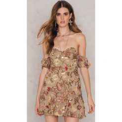 Sukienki: For Love & Lemons Sukienka Botanic Strapless – Brown,Multicolor